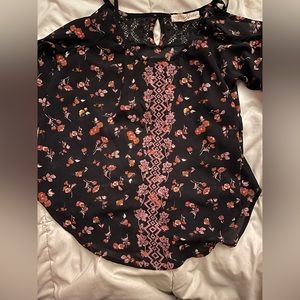 Black Flower Blouse